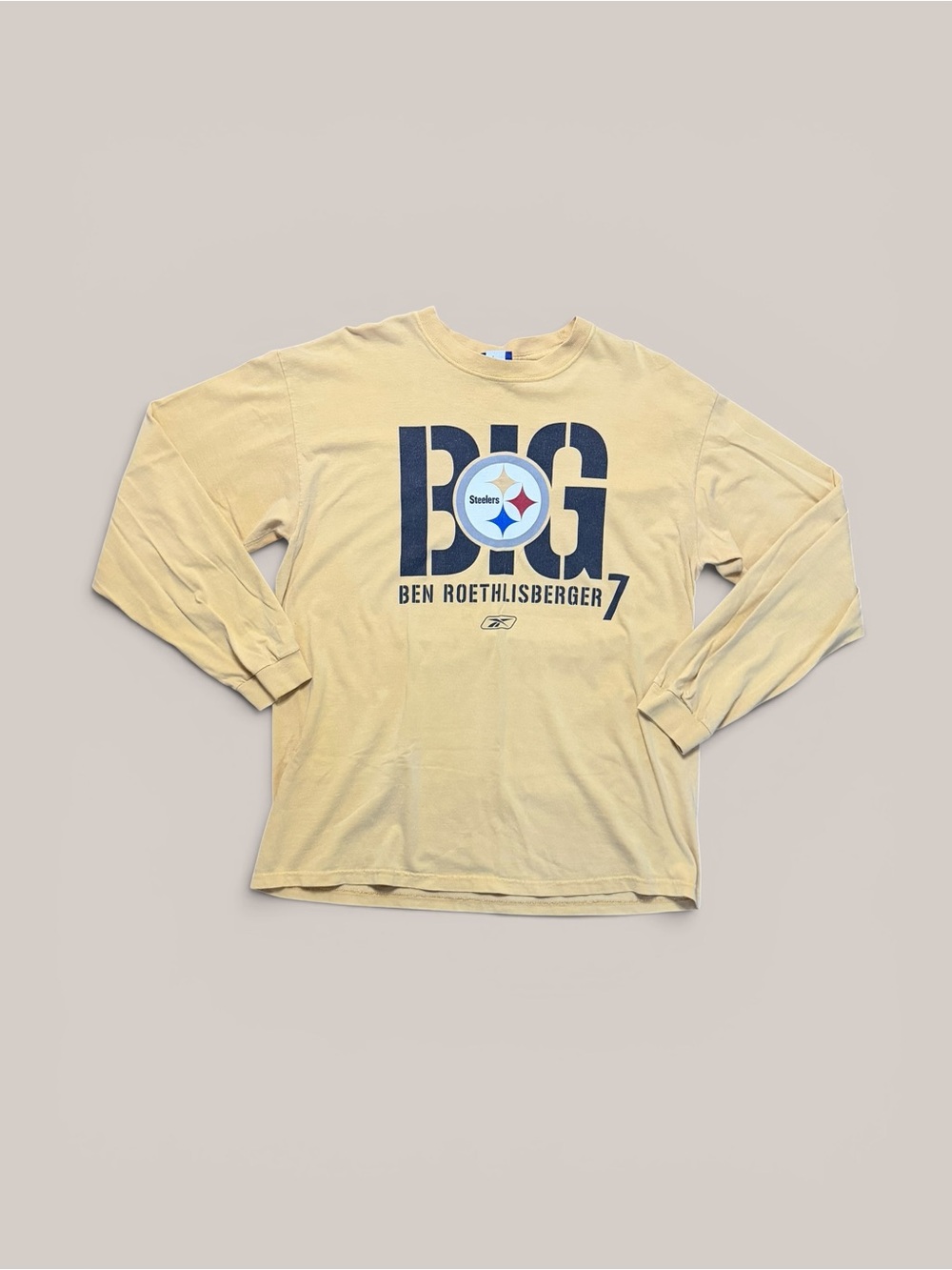 VINTAGE Reebok Pittsburgh Steelers Ben Roethlisberger Big Logo Long Sleeve Tee